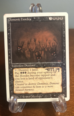 MTG Demonic Hordes Revised Signed Sketched Jesper Myrfors Artist Proof AP - Image 2