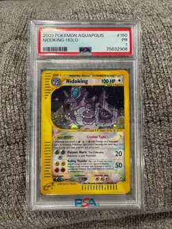 PSA 1 PR 2003 POKEMON AQUAPOLIS CRYSTAL NIDOKING HOLO 150/147 SECRET RARE - Image 3