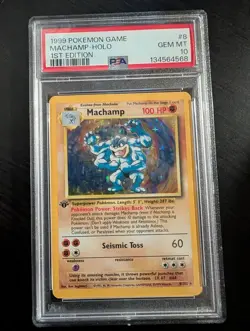 1999 Machamp #8 PSA 10 Holo 1st Edition, Pokemon - Image 1