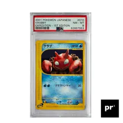 Pokemon Krabby #010/128 JPN PSA NM/MINT 8 2001 Japanese Expedition 1st Edition - Image 2