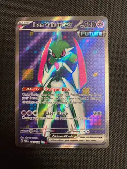 IRON VALIANT EX 225/182 Paradox Rift Ultra Rare Pokemon TCG Near Mint - Image 1