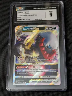 Pokemon TCG Darkrai VSTAR 099/189 Astral Radiance CGC Mint 9 - Image 1