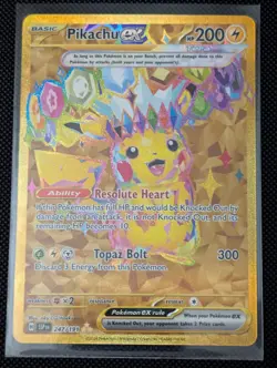 Pokemon TCG Pikachu ex 247/191 Hyper Rare Full Art Holo Sv08 Surging Sparks EN - Image 1