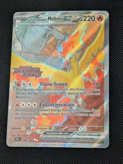 Pokemon Team Rocket's Moltres EX Holo Double Rare 208/182 Destined Rivals - Image 1