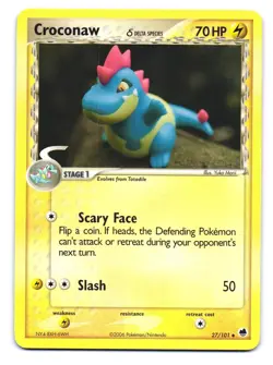 Croconaw 27/101 Uncommon Dragon Frontiers Pokemon LP - Image 1