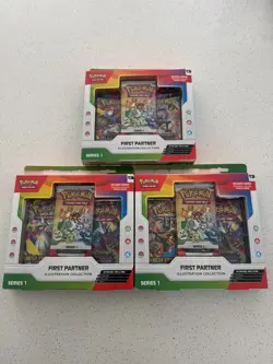 Pokemon First Partner Illustration Collection Series 1 (Lot of 3) SEALED IN HAND - Image 1