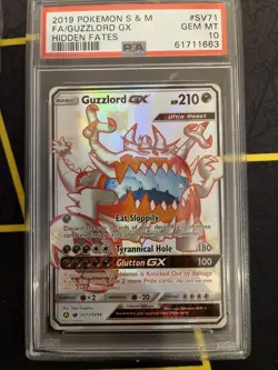 2019 Pokemon Hidden Fates Guzzlord GX Shiny Full Art SV74 PSA 10 Gem Mint! - Image 2