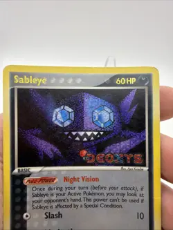 Sableye 23/107 2005 EX Deoxys Pokemon TCG Reverse Holo Rare Stamped MP - Image 2