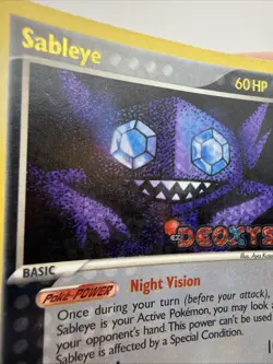 Sableye 23/107 2005 EX Deoxys Pokemon TCG Reverse Holo Rare Stamped MP - Image 4