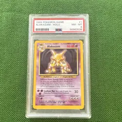 Pokemon TCG Alakazam Base Set 1/102 Holo Rare PSA 8 - Image 1