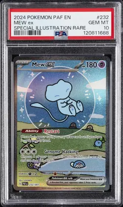 2024 POKEMON PAF EN-PALDEAN FATES SPECIAL ILLUSTRATION RARE #232 MEW EX PSA 10 - Image 1