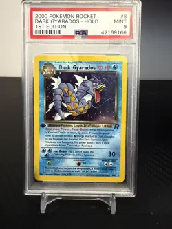 Pokemon Dark Gyarados 1st Edition Holo Rare Team Rocket WOTC, PSA 9 Mint, Swirl! - Image 1