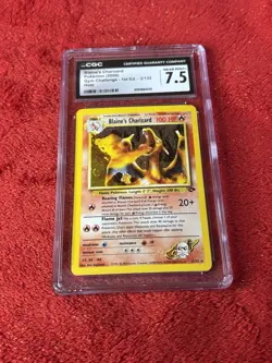 2000 Pokemon Gym Challenge Holo Blaine's Charizard 2/132 CGC 7.5 NM+ Slab Error - Image 1