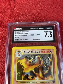 2000 Pokemon Gym Challenge Holo Blaine's Charizard 2/132 CGC 7.5 NM+ Slab Error - Image 5
