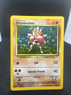 Pokemon TCG Hitmonchan Base Set 7/102 Holo 1999-2000 Wizards Base Set LP+ - Image 1