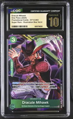 Dracule Mihawk ST12-003 One Piece Illustration Box Vol 4 CGC PRISTINE 10 - Image 1