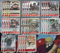 One Piece Trafalgar Law RED deck + 10 Dons!! - OP14 - 70+ cards - Sleeved - NM - Image 1