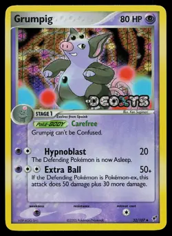 Pokemon Card - Grumpig Deoxys 32/107 Uncommon Reverse Holo STAMPED - Image 1