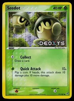 Pokemon Card - Seedot Deoxys 71/107 Common Reverse Holo STAMPED - Image 1