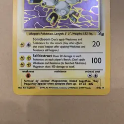Magneton 11/62 Fossil Holo Rare Vintage Pokemon Card NM Near Mint - Image 3