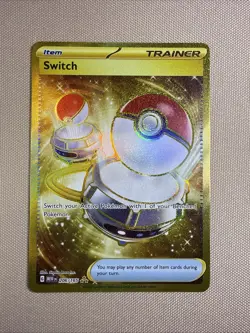 Pokemon TCG Scarlet & Violet 151 Gold Hyper Rare Card Switch 206/165 NM - Image 1