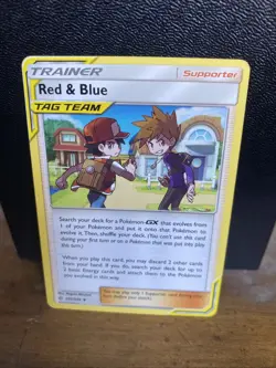 Pokemon Trainer Card From Cosmic Eclipse Red And Blue Tag Team - Image 1