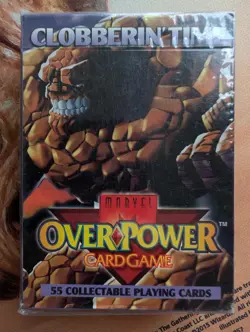 OverPower Marvel Fleer 1995 Clobberin' Time Factory Sealed Starter Deck 62 Cards - Image 1