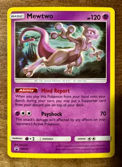 Mewtwo SM214 Sun & Moon Black Star Promo Cosmos Holo Pokemon Card - Image 1