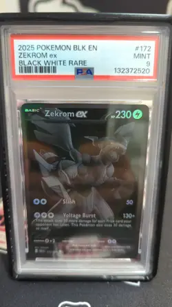 2025 Pokemon Scarlet and Violet Black Bolt Black Rare Zekrom Ex #172 PSA 9 Card - Image 1