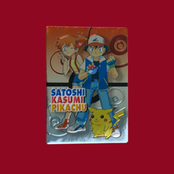 SATOSHI, KASUMI, PIKACHU--JAPANESE MEIJI EMBOSSED PROMO FOIL POKEMON CARD - Image 1