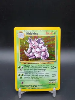 Nidoking 11/102 Base Set Holo Rare Unlimited DMG Pokemon Card - Image 1