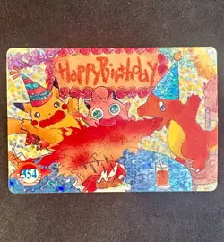 Happy Birthday #354 Vending Prism Holo Vintage Pokemon Card Pikachu Charmander - Image 1