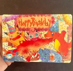 Happy Birthday #354 Vending Prism Holo Vintage Pokemon Card Pikachu Charmander - Image 4