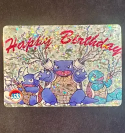 Happy Birthday #353 Vending Prism Holo Vintage Pokemon Card Blastoise Squirtle - Image 1