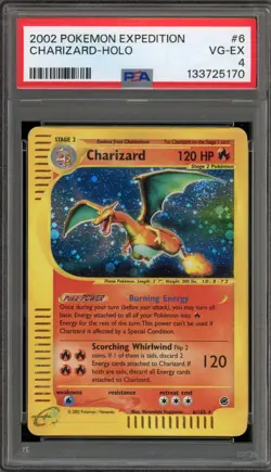 Pokemon Charizard Expedition Holo Rare #6 PSA 4 - Image 1
