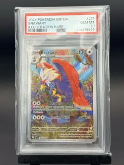 Pokemon TCG Braviary Illustration Rare Card 214/191 Surging Sparks PSA 10 - Image 1