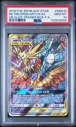 Pokemon TCG Moltres & Zapdos & Articuno GX SM210 Sun & Moon SM Promo PSA 10 - Image 1