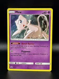 Pokemon TCG Mew SM215 Sun & Moon Black Star Promo Cosmos Holo - Image 1