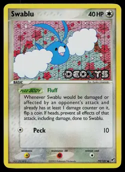 Pokemon Card - Swablu Deoxys 79/107 Common Reverse Holo STAMPED - Image 1