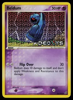 Pokemon Card - Beldum Deoxys 55/107 Common Reverse Holo STAMPED - Image 1