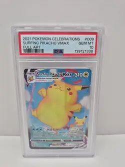 Surfing Pikachu VMAX Ultra Rare Celebrations 009/025 PSA 10 Pokemon - Image 1