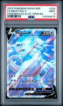 Mewtwo V 229 Pokemon TCG 2022 Ultra Rare Holo Pokemon Go Promo PSA 9 Mint - Image 1