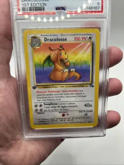 FRENCH 1st Edition Non-Holo Rare Dragonite Fossil Pokemon TCG Dracolosse PSA 8 - Image 4