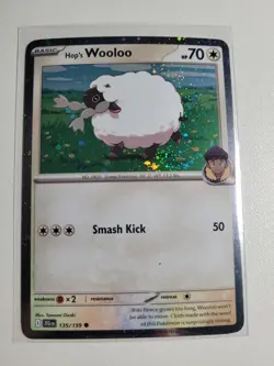 Pokemon TCG Journey Together Hop’s Dubwool 136/159, Wooloo 135/159 Holo Rare Set - Image 2