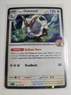 Pokemon TCG Journey Together Hop’s Dubwool 136/159, Wooloo 135/159 Holo Rare Set - Image 3
