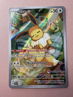 Pokemon TCG Prismatic Evolutions ETB Pokemon Center Stamped: Eevee SVP173 - Image 1