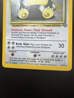 Snorlax Holo Rare 11/64 1999 Pokemon Jungle Heavy Played - Image 5