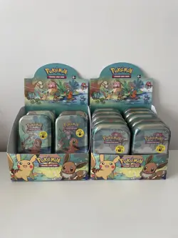 14 x POKEMON TCG SCARLET & VIOLET KANTO FRIENDS MINI TINS PLUS 2 x CDU *NEW* - Image 1