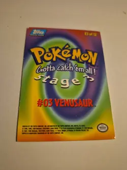 1999 Topps Pokemon Venusaur #E3 of 12 Stage 3 Movie Edition Blue Topps Logo - Image 5