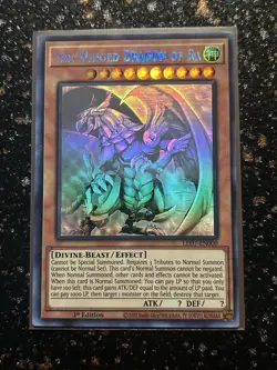 Yugioh Winged Dragon Of Ra Ghost Rare LED7 1st Edition VLP/NM - Image 2